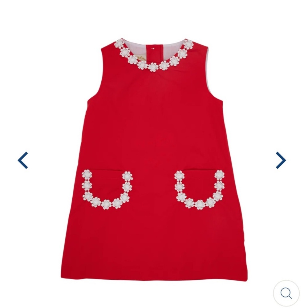 Red Sleeveless Dress with Floral Accents